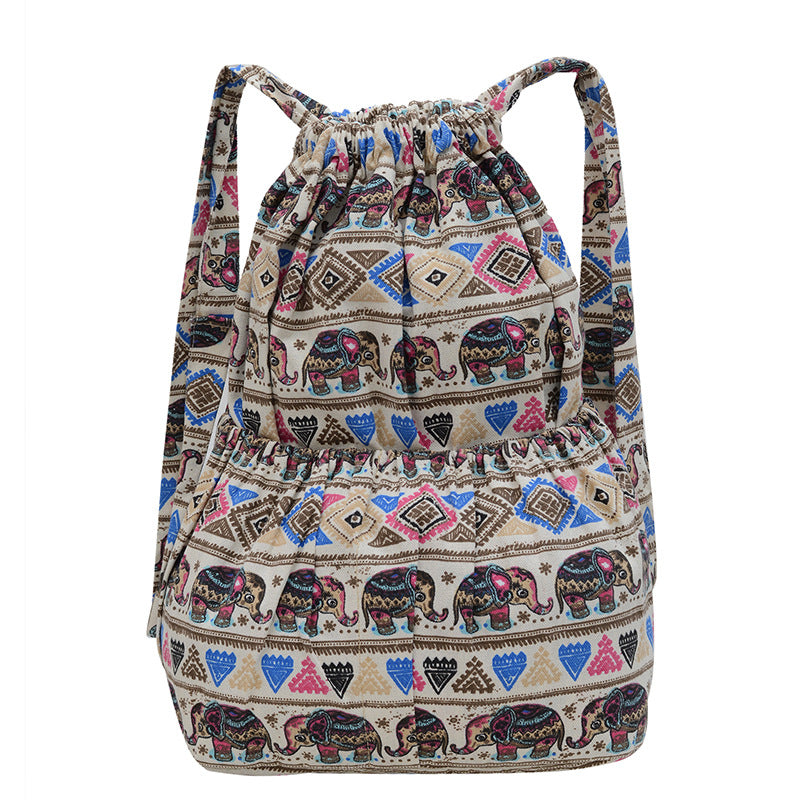 Schnürrzug Elefanten Druck Rucksack Brehn