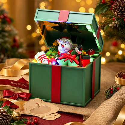 Beleuchtete Weihnachtsdorf-Dekoration mit beweglichen Figuren Brehn