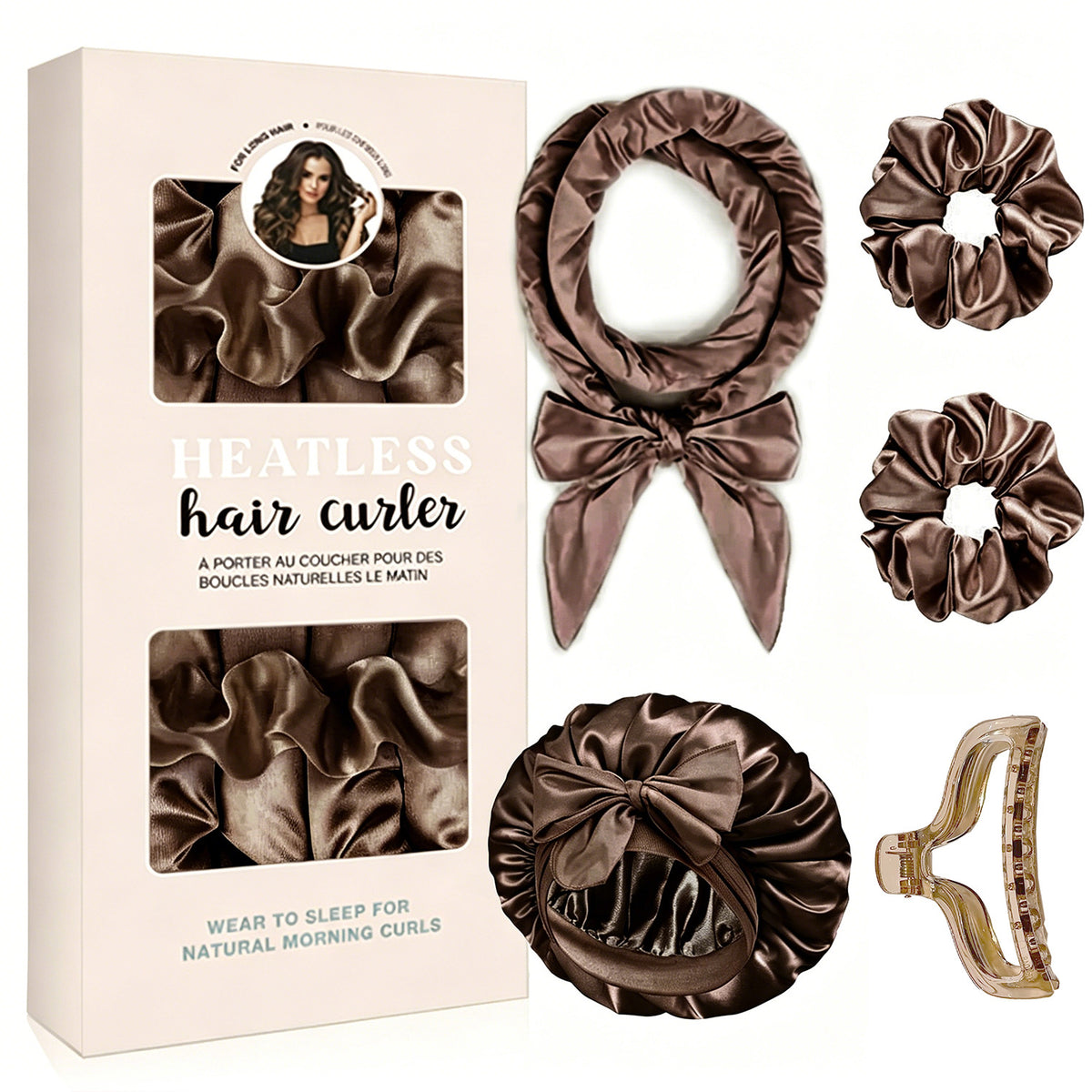 Satin Hitzefreies Haarwickel-Set