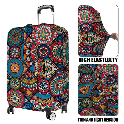 Unisex nan elastische Kofferhülle mit Mandala-Muster und Teleskopgriff-Kompatibilität Brehn