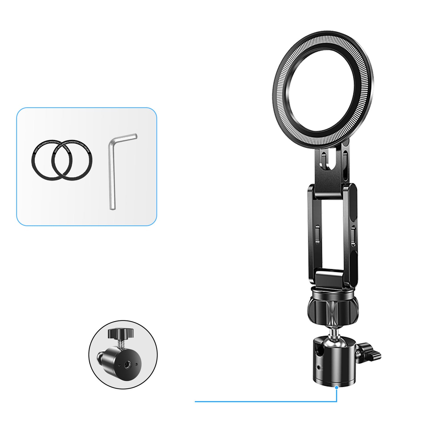Unisex Ringlicht-Halterung mit flexiblem Gelenk Brehn