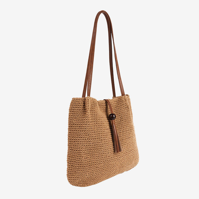 Damen Handgefertigte Shopper Tasche mit dekorativem Quastendetail Brehn