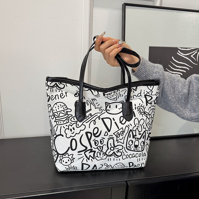 WoArtistic Grafikdruck Schulter Tote Bag Brehn