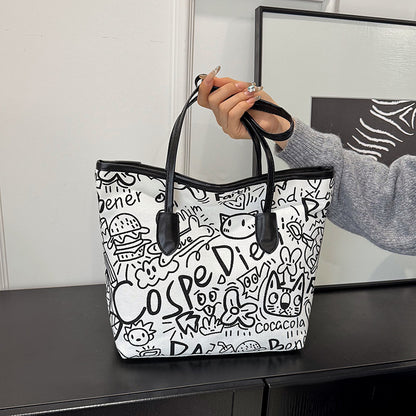 WoArtistic Grafikdruck Schulter Tote Bag Brehn