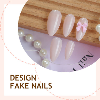 Kunstnagelset mit niedlichem Schleifen-Design Brehn