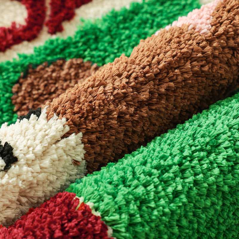 Verspielte geschenkförmige Fußmatte mit getuftetem Teddybärmotiv Brehn