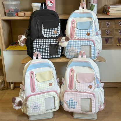 Stilvolles Gingham-Druck-Rucksack Brehn