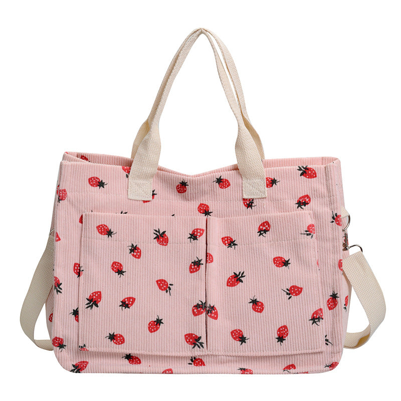 WoStylish Multi-Taschen Erdbeerprint Canvas Tragetasche Brehn