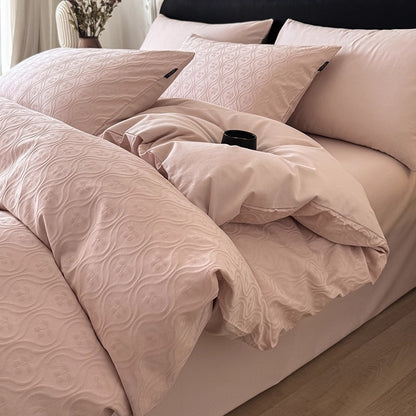 Jacquard Floral Prägung Bettbezug und Kissenbezug Set