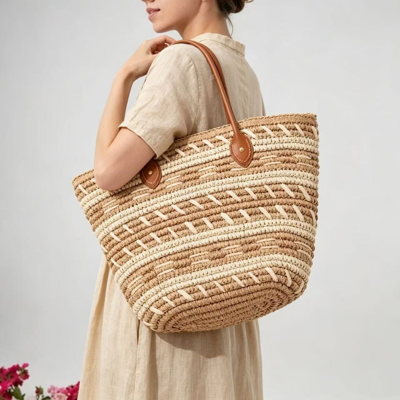 Bast-Strandtasche mit Elegantem Strukturdesign Brehn