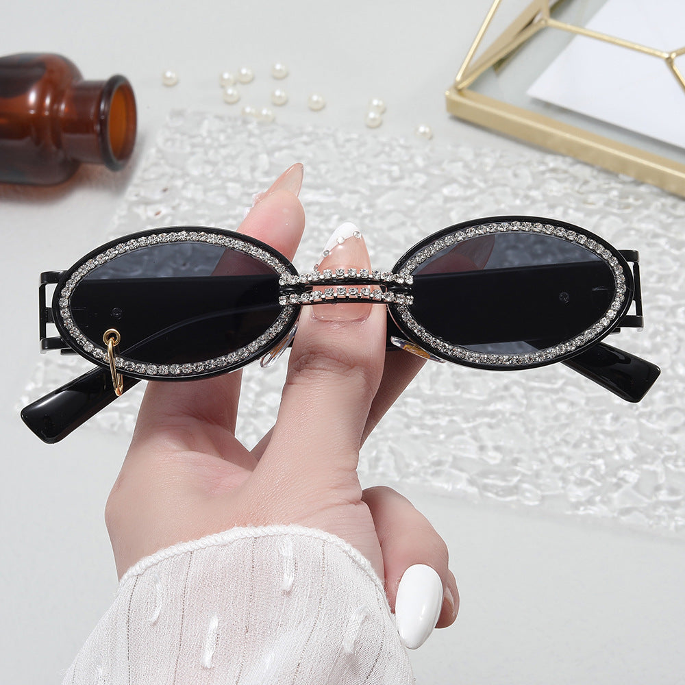 Damen extravagante modische Sonnenbrille mit strassbesetztem Rahmen Brehn