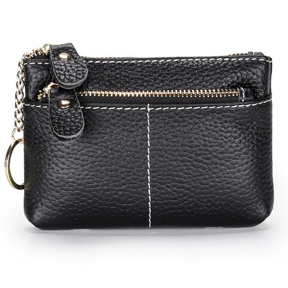 Premium Doppel-Zipper Leder Münzbeutel