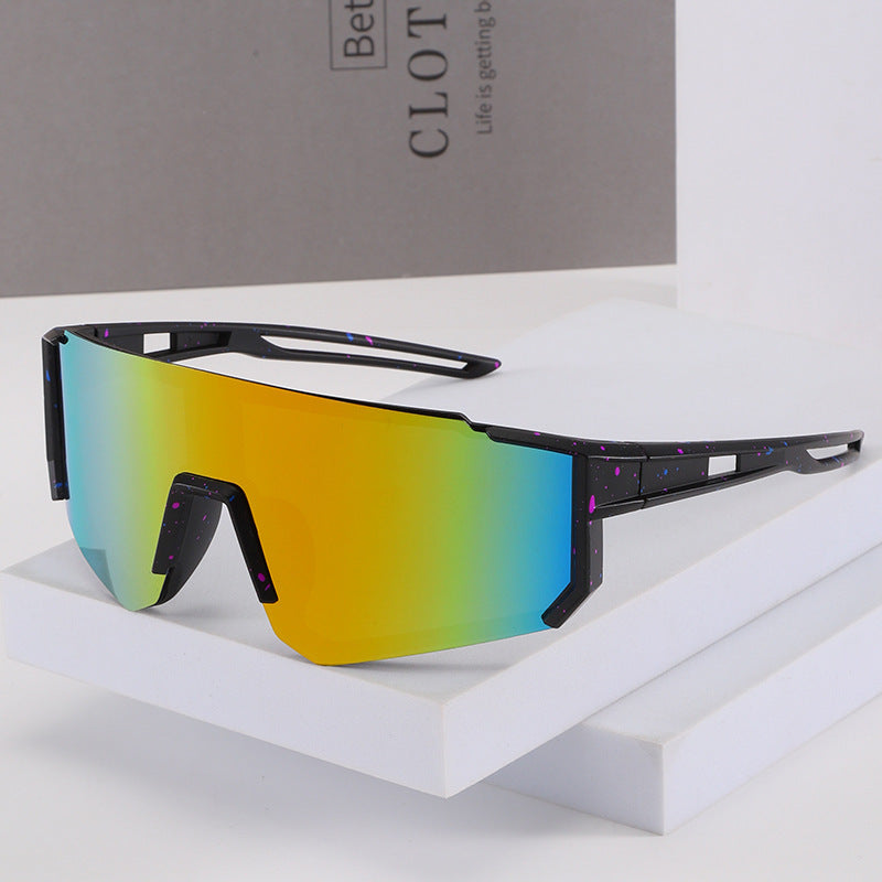 Herren Futuristische Übergroße Schild Sonnenbrille Brehn