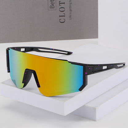 Herren Futuristische Übergroße Schild Sonnenbrille Brehn