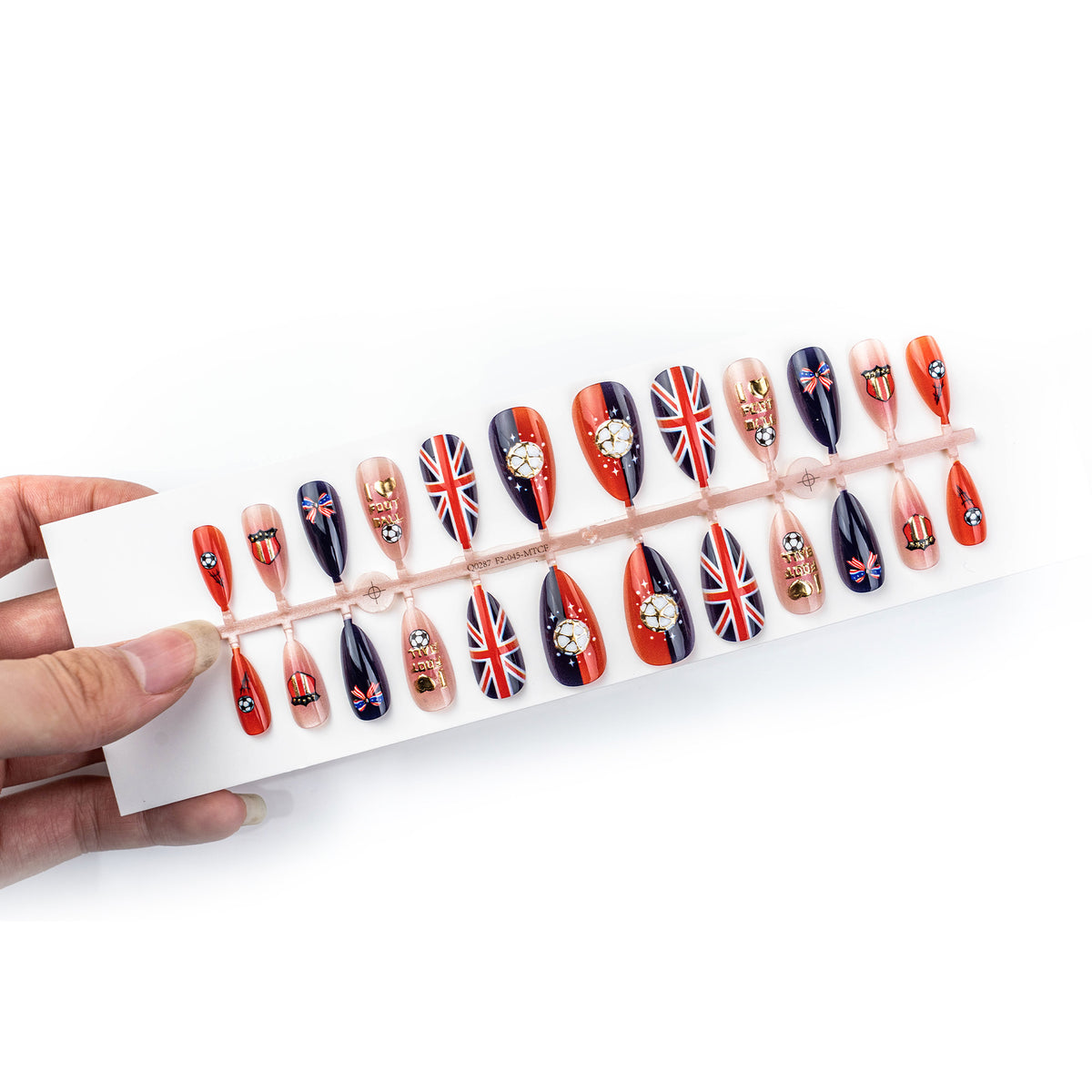 Fußball-Themen Press-On Nagelkunst Set