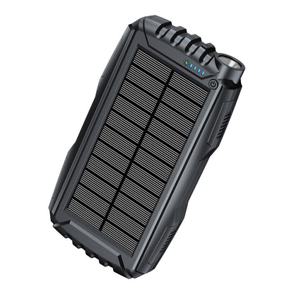 Solarbetriebene Powerbank mit LED-Taschenlampe und Robustem Gehäuse Brehn