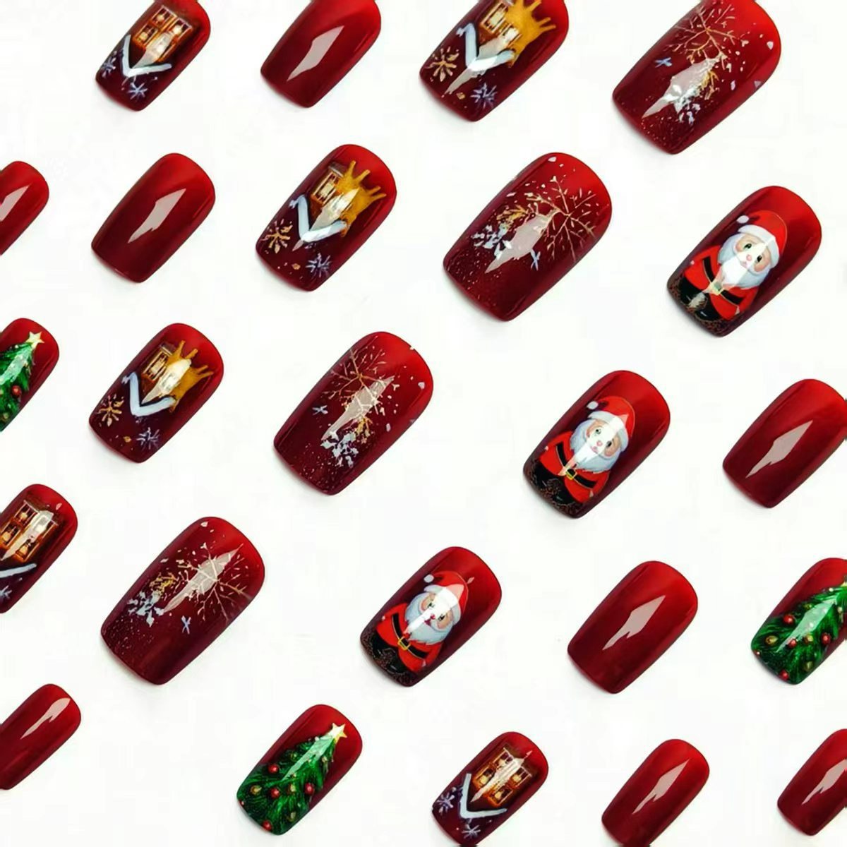 Kunstnägel mit Festlichem Weihnachtsmotiv Brehn