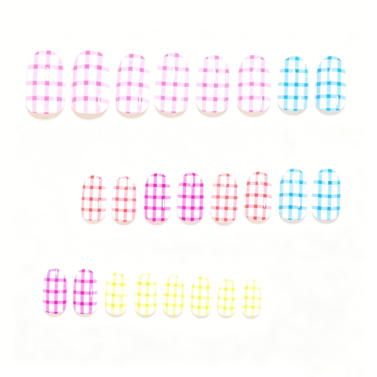Chic Gingham-Muster Nagelkunst-Wraps Brehn
