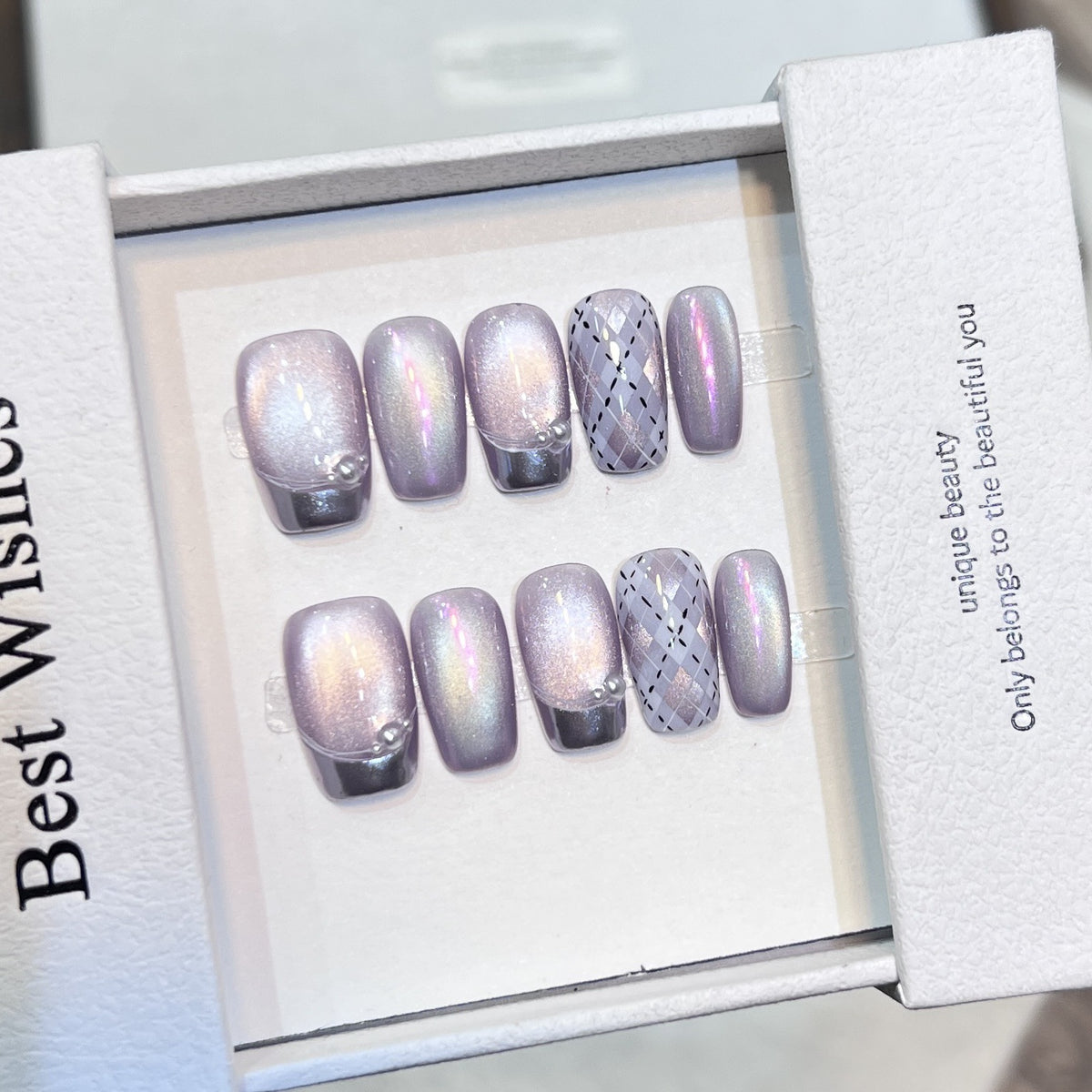 Elegantes Press-On Nagelkunst-Set mit schimmerndem Finish Brehn