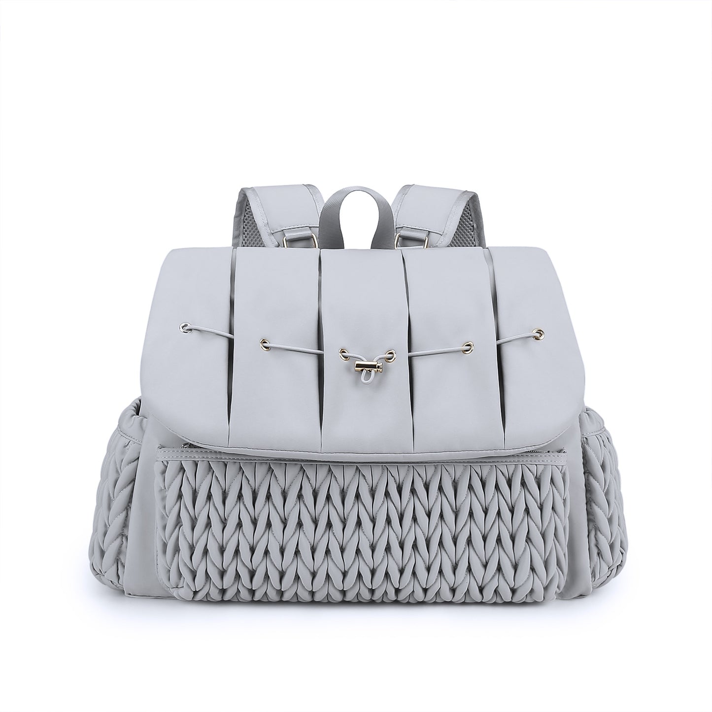 Eleganter und Stylischer Rucksack mit Kunstleder und Geflochtenem Design Brehn