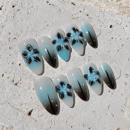 Künstlerische Blumennagelspitzen zum Aufkleben