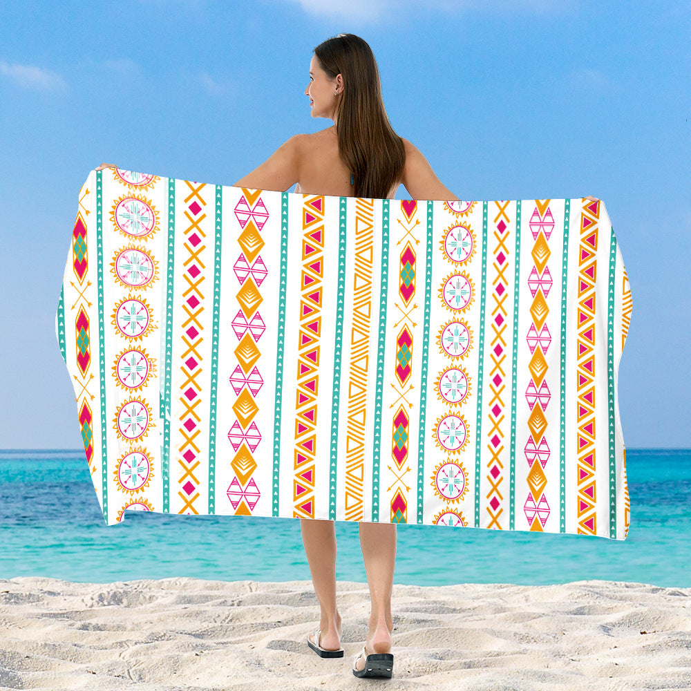 großzügig geschnittenes Strandtuch mit elegantem Mosaikdesign Brehn