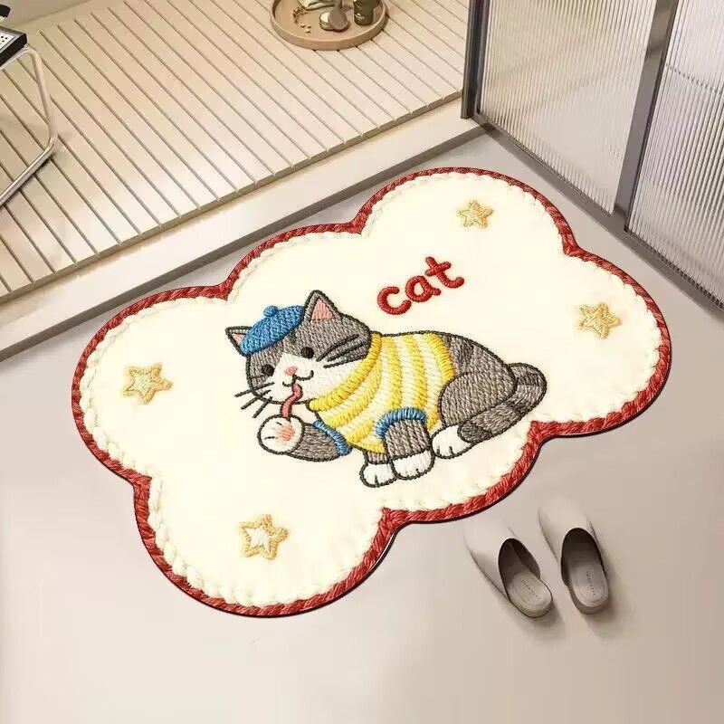 Besticketer katzenmotiv badteppich Brehn