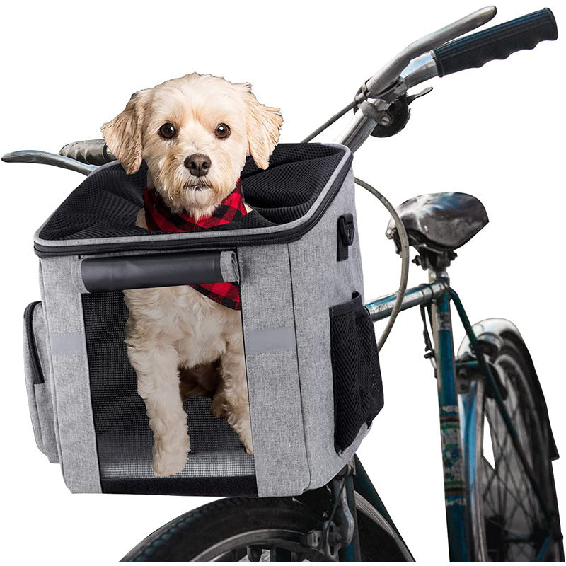 vorn montierter verstärkter Haustierfahrradträger-Tasche mit strukturiertem Rahmen, Netz-Eingang und abnehmbarer waschbarer Innenauskleidung Brehn