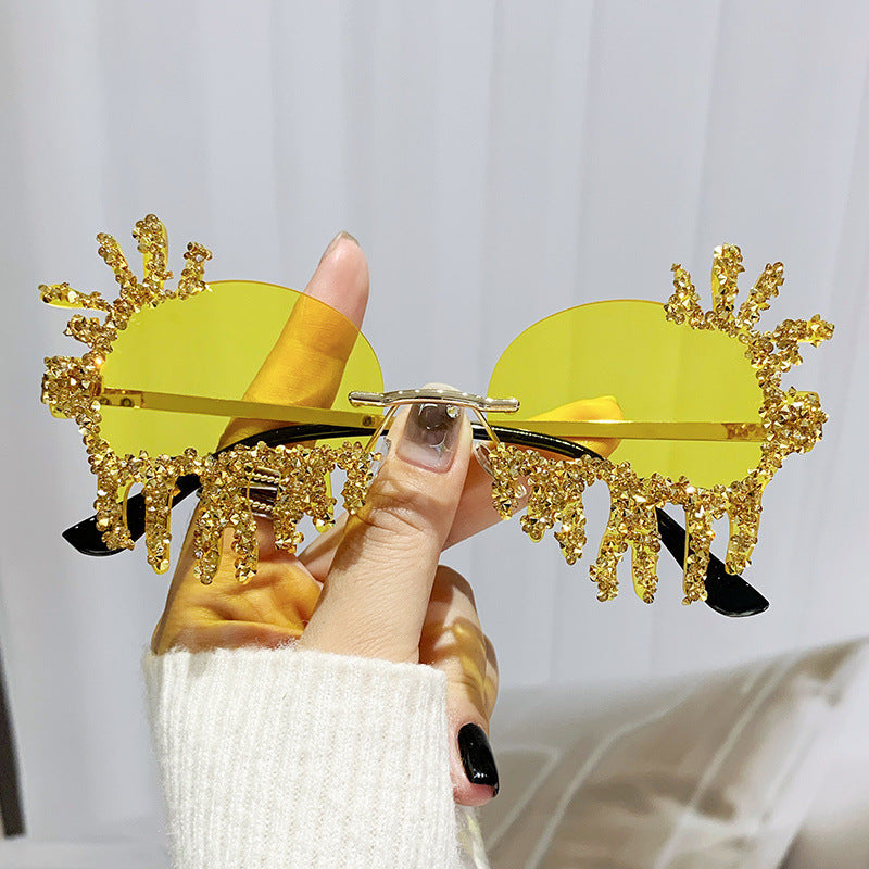 Damen Extravagante Sonnenbrille mit funkelnden Strassverzierungen Brehn