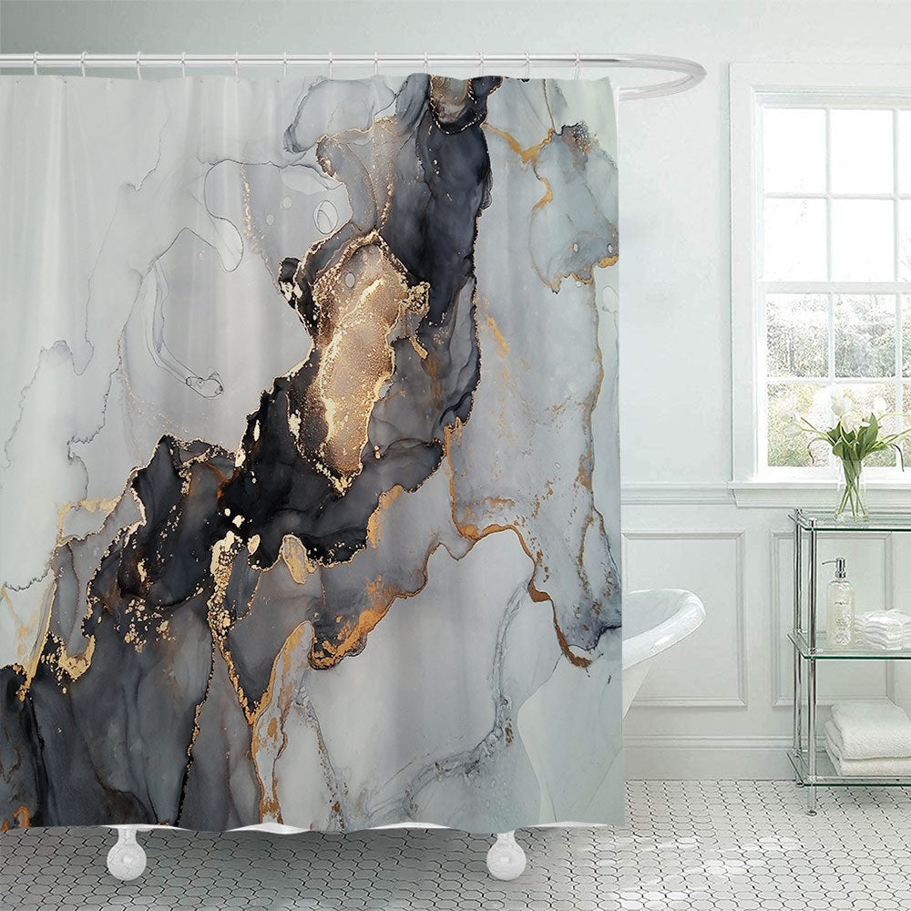 Künstlerisches Marmor Design Duschvorhang Brehn