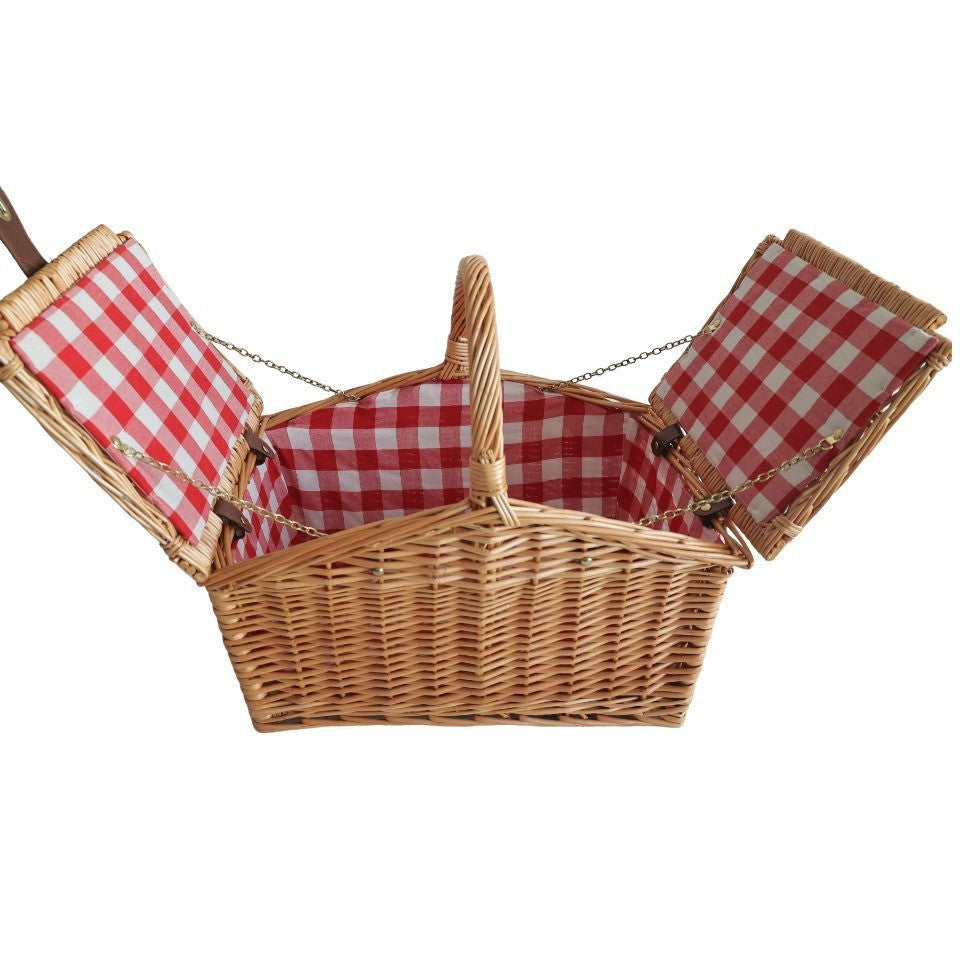 Damen luxuriöser Picknickkorb mit integriertem Geschirrset und isolierbarem Kühlfach Brehn