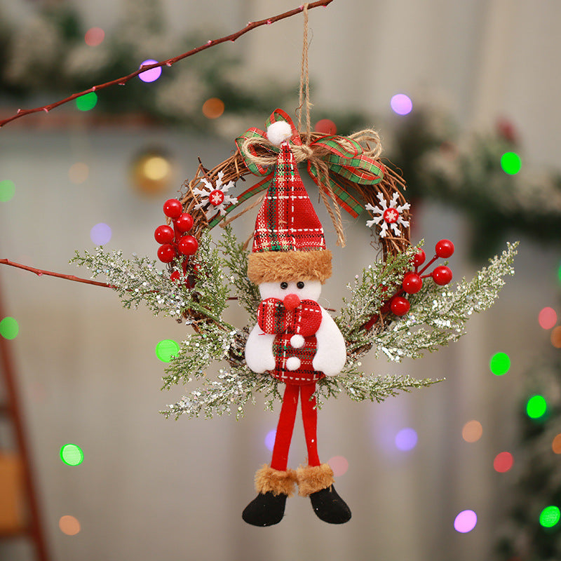 Weihnachtskranz Dekoration mit Schneemann-Design Brehn