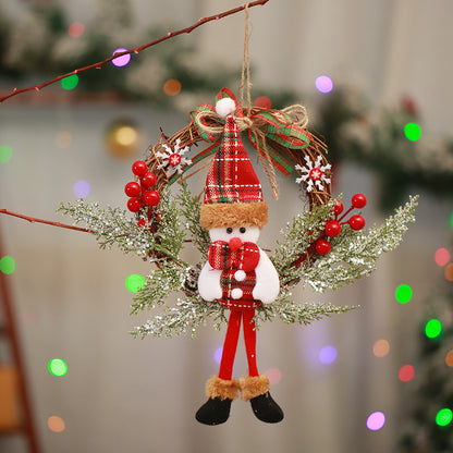 Weihnachtskranz Dekoration mit Schneemann-Design Brehn