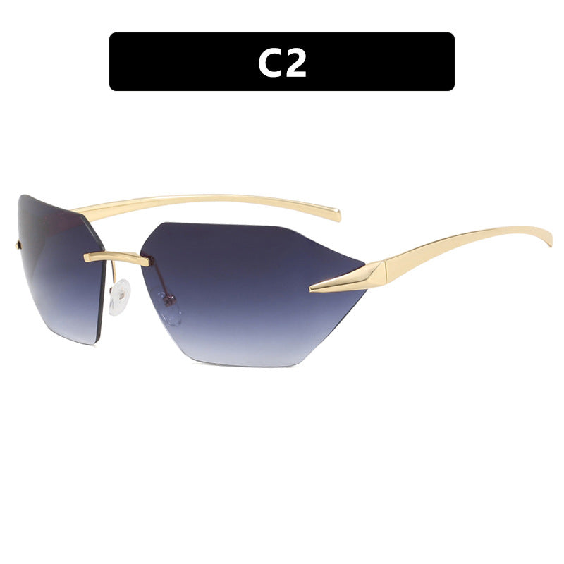 Damen geometrische Sonnenbrille mit elegantem Metallrahmen und polarisierten Gläsern Brehn
