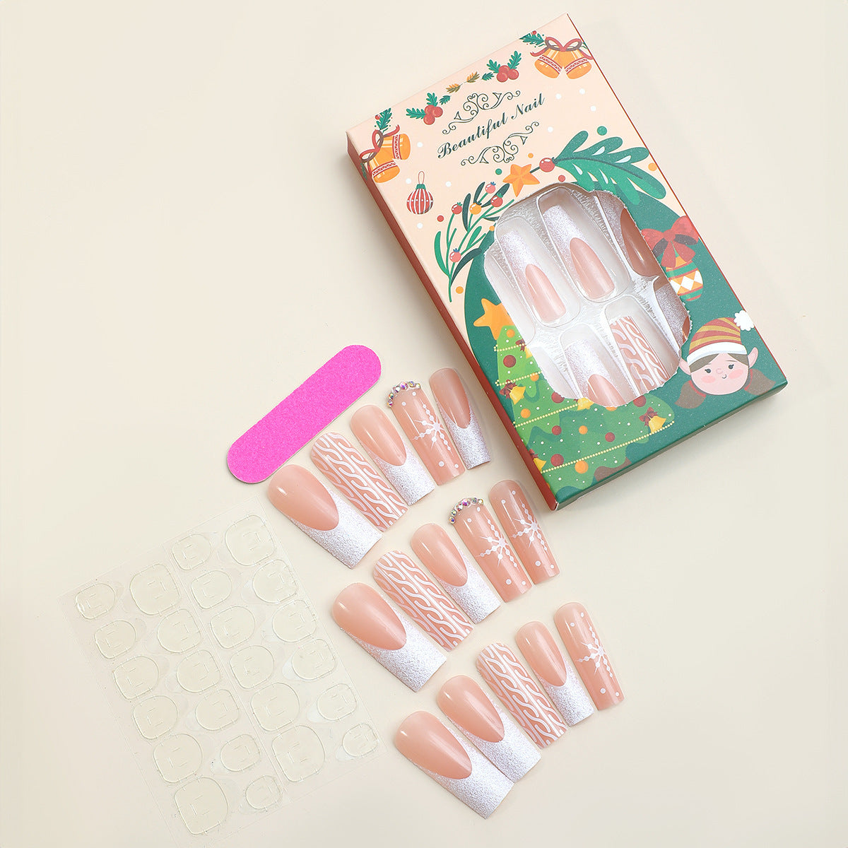 Kunstnagelset mit festlichen Designs Brehn