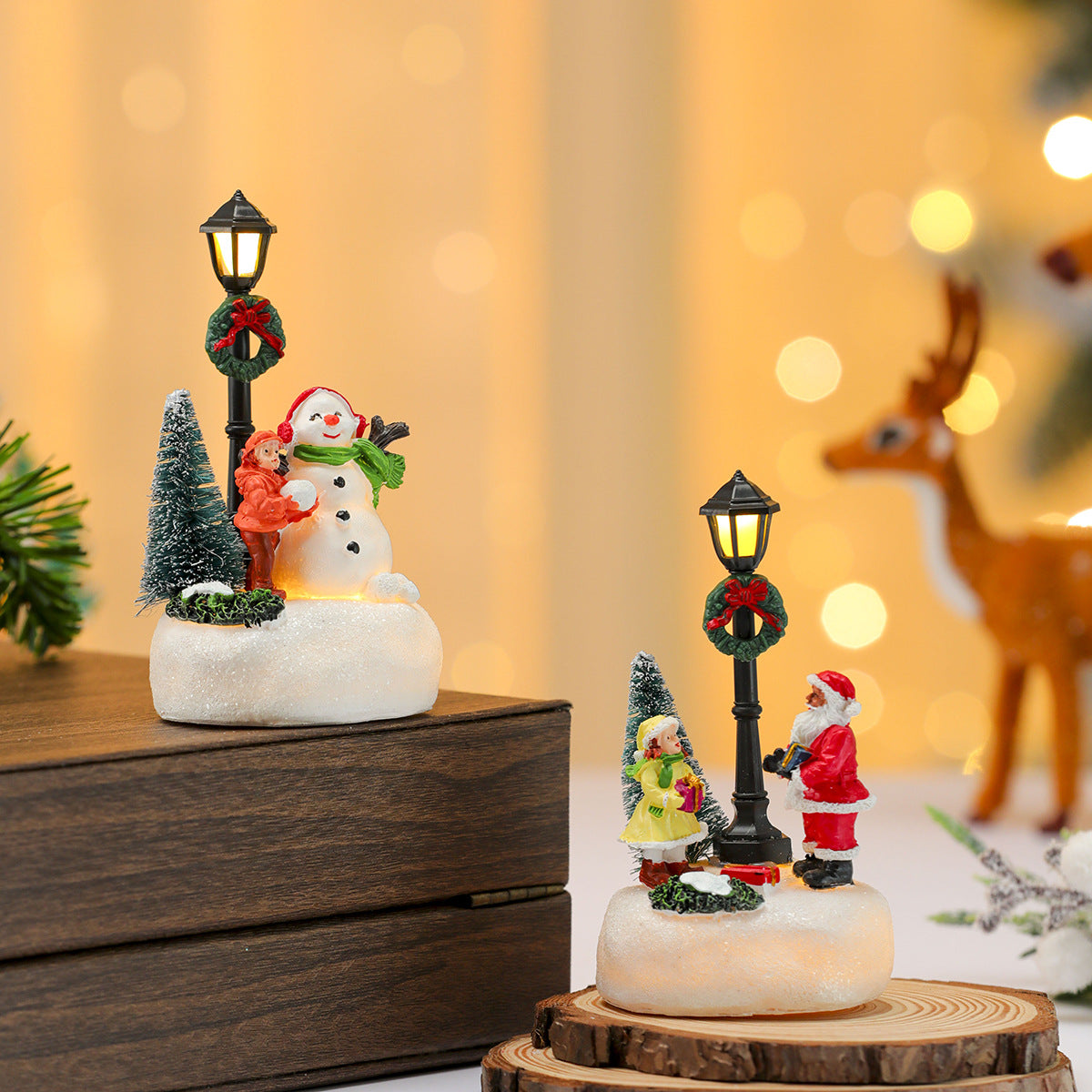 LED Leuchtender Schneemann Figurine Brehn
