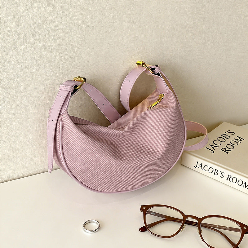 Texturierte Leder Hobo-Tasche