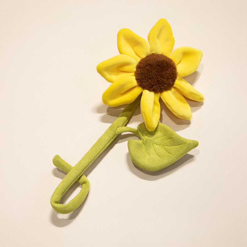Plüsch Cordhosen Tulpe Katzenspielzeug mit flauschigem Pom-Bud & flexiblem Stiel Brehn
