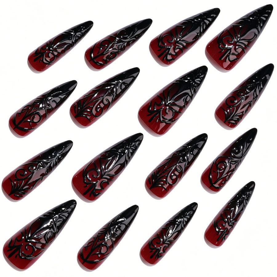 Gothic Stiletto Press-On Nagelkunst Brehn