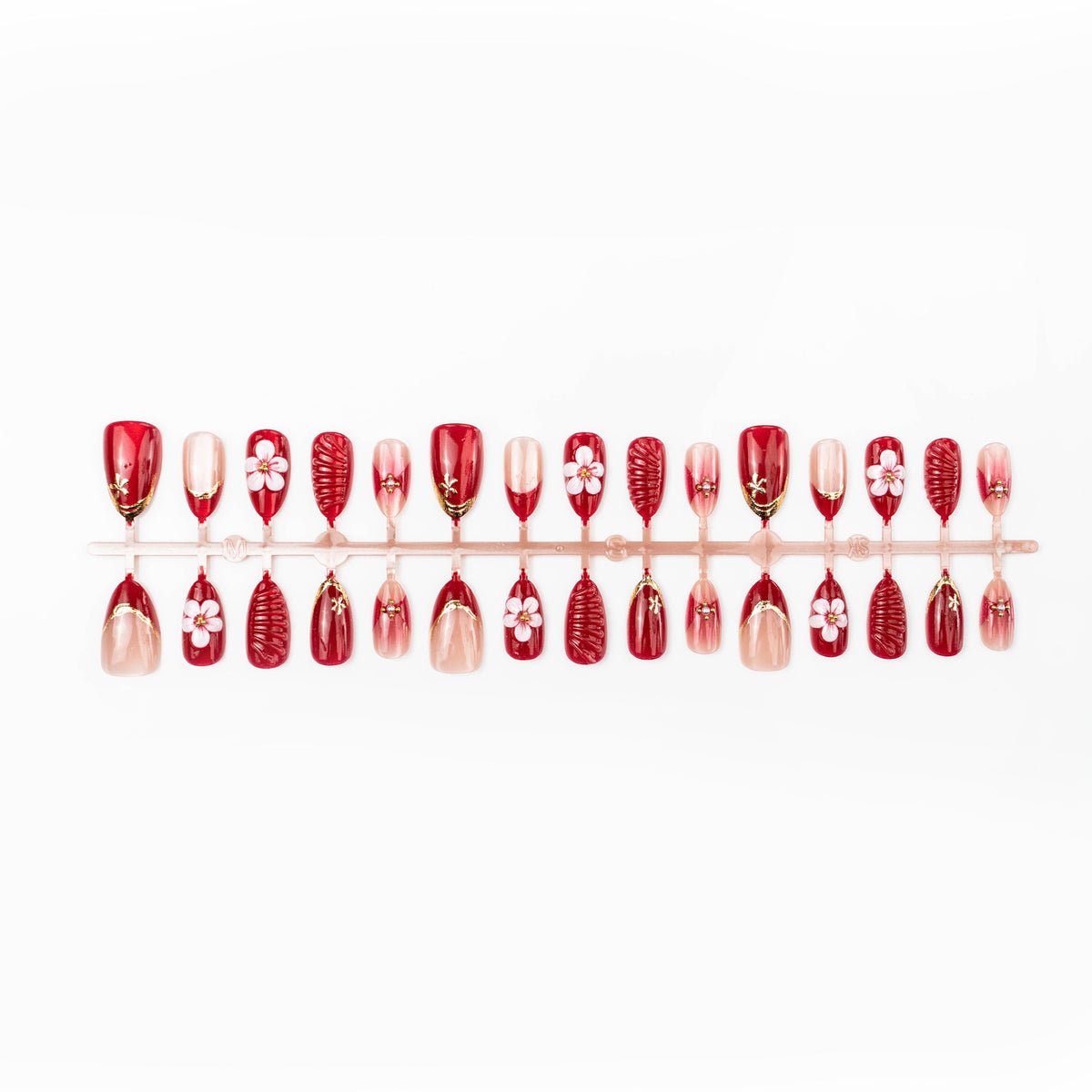 Künstlerische florale und Ombre Druck-Nagelkunst Brehn