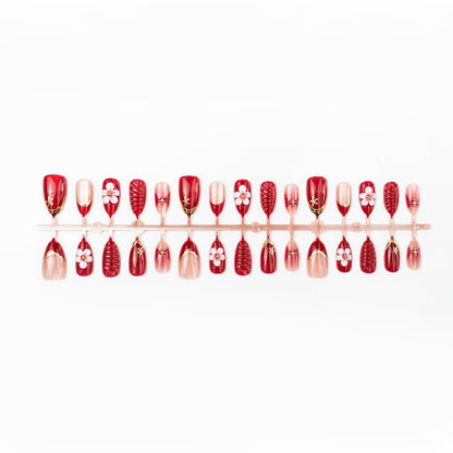 Künstlerische florale und Ombre Druck-Nagelkunst Brehn