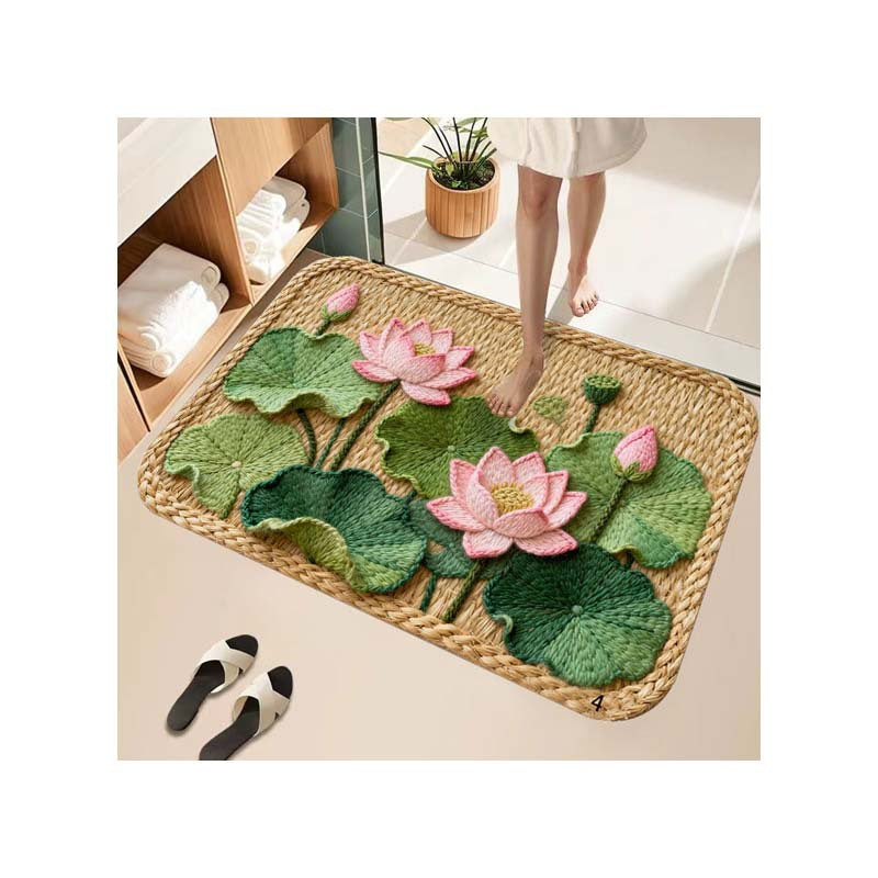 Florales Patchwork-Badezimmermatte Brehn