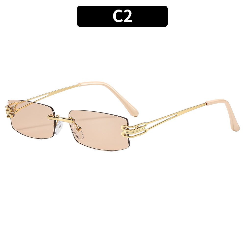 Stylische Minimalistische Rechteck Sonnenbrille