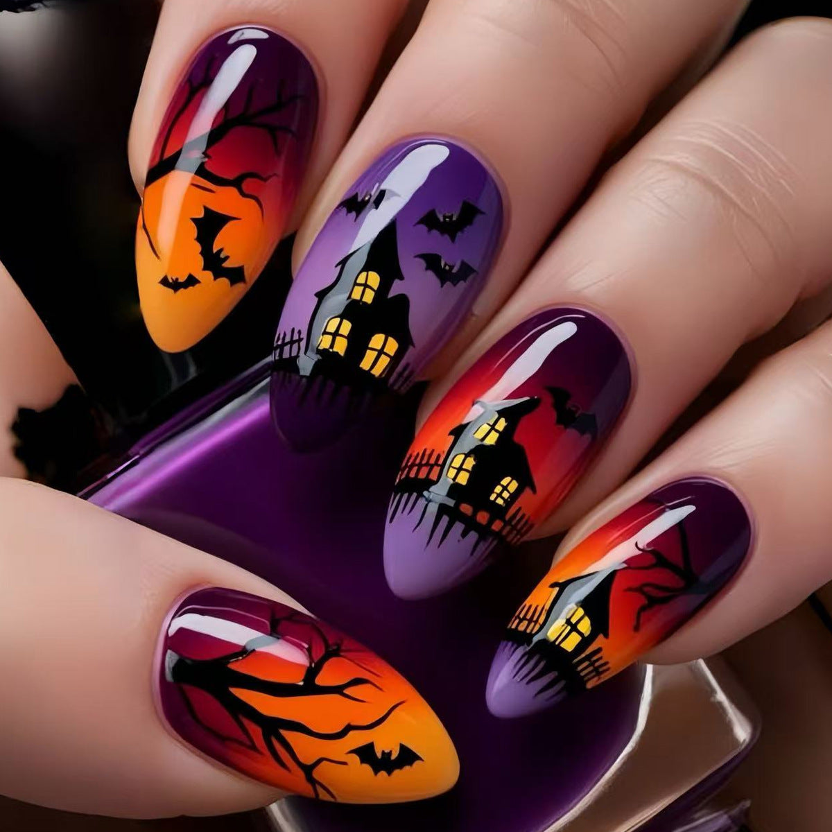 Haunted Night-Themen Nagelkunst Erweiterungen Brehn