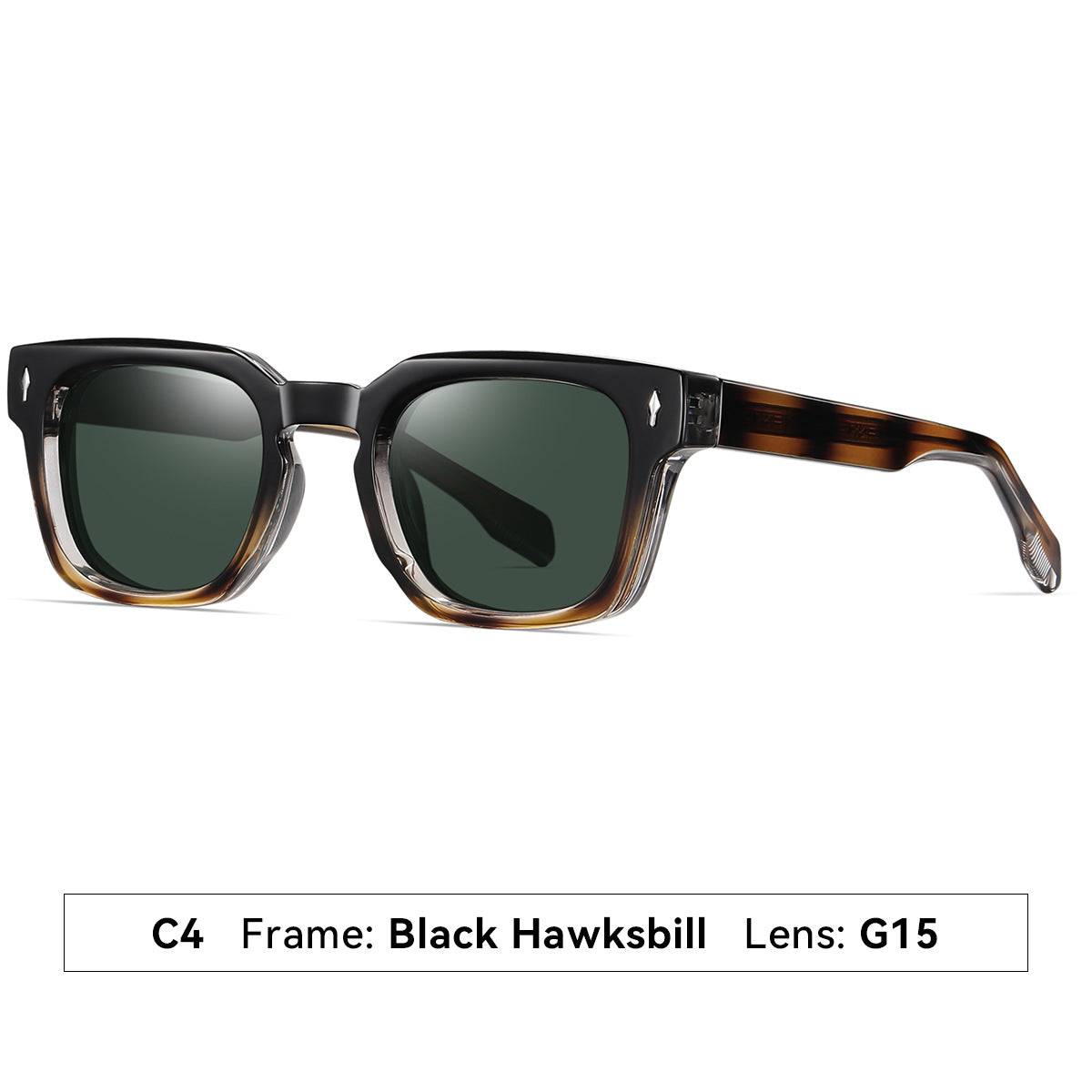 Damen modische Sonnenbrille mit quadratischem Rahmen und verlaufenden Gläsern Brehn