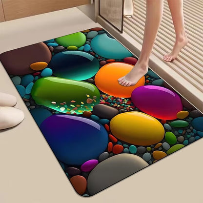 Dekorativer 3D Kieselstein-Design Badematte Brehn