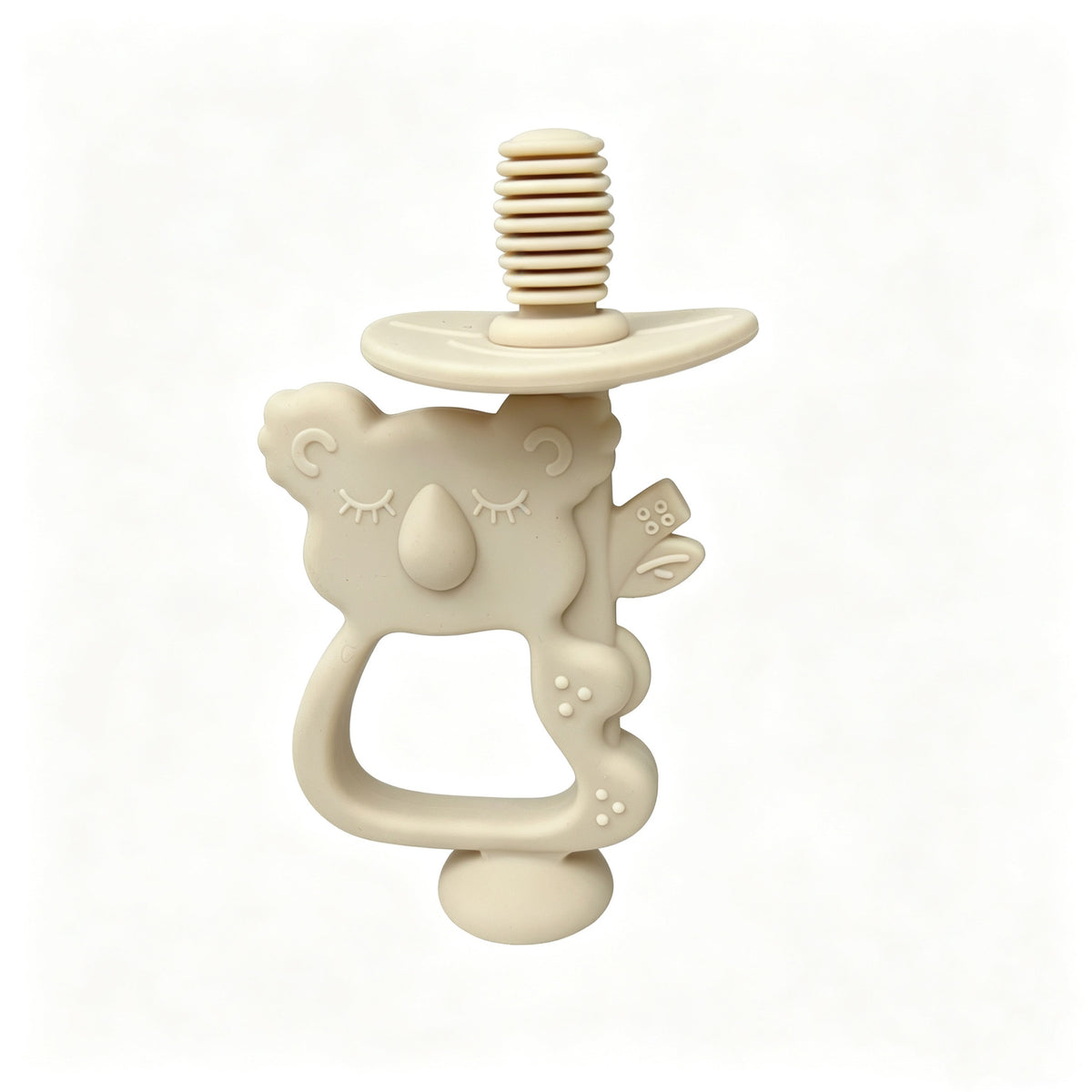 Silikon Koala Beißring Schnuller mit ergonomischem Griff und Sicherheits-Schraubanschluss