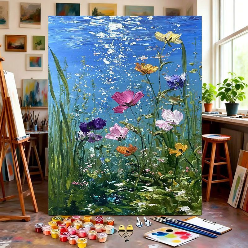 Florale Kunstleinwand Brehn
