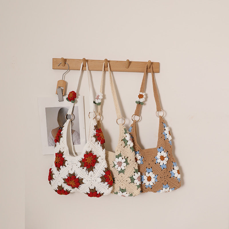 Handgefertigte Häkelhandtasche Im Floralen Design Brehn