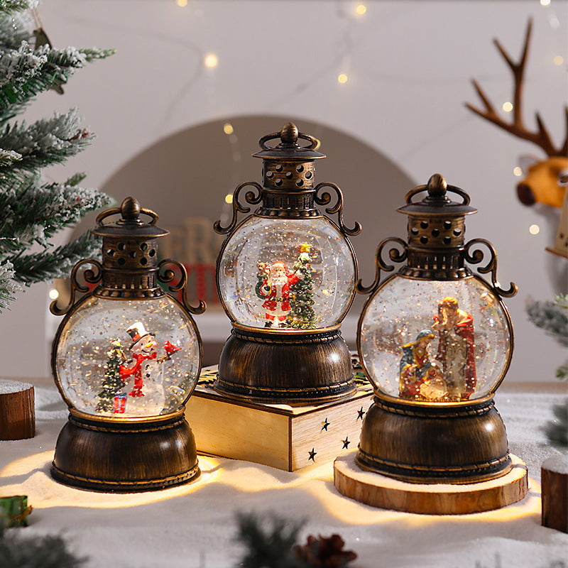 Nostalgische Weihnachtslaterne mit Schneekugel Brehn